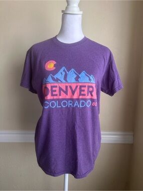 Delta Pro Weight Purple Tee with Blue & Red Logo